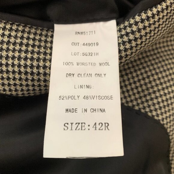 Andrew Fezza 2-Button Wool Plaid Blazer Size 42R Vented - Picture 3 of 3